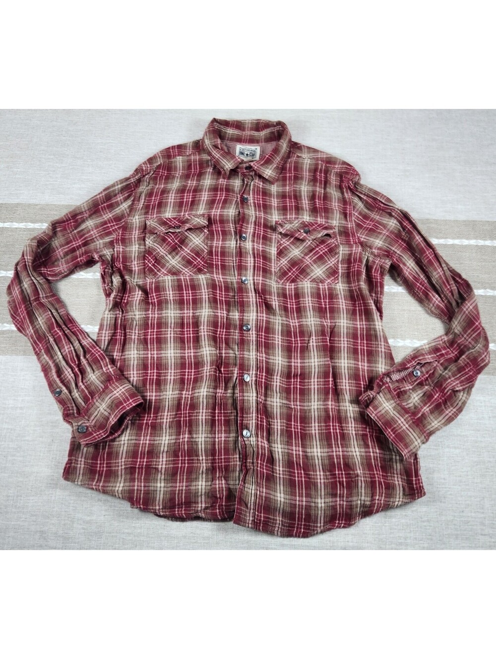 Converse One Star Men's Plaid Long Sleeve Shirt 100% Cotton Size XL